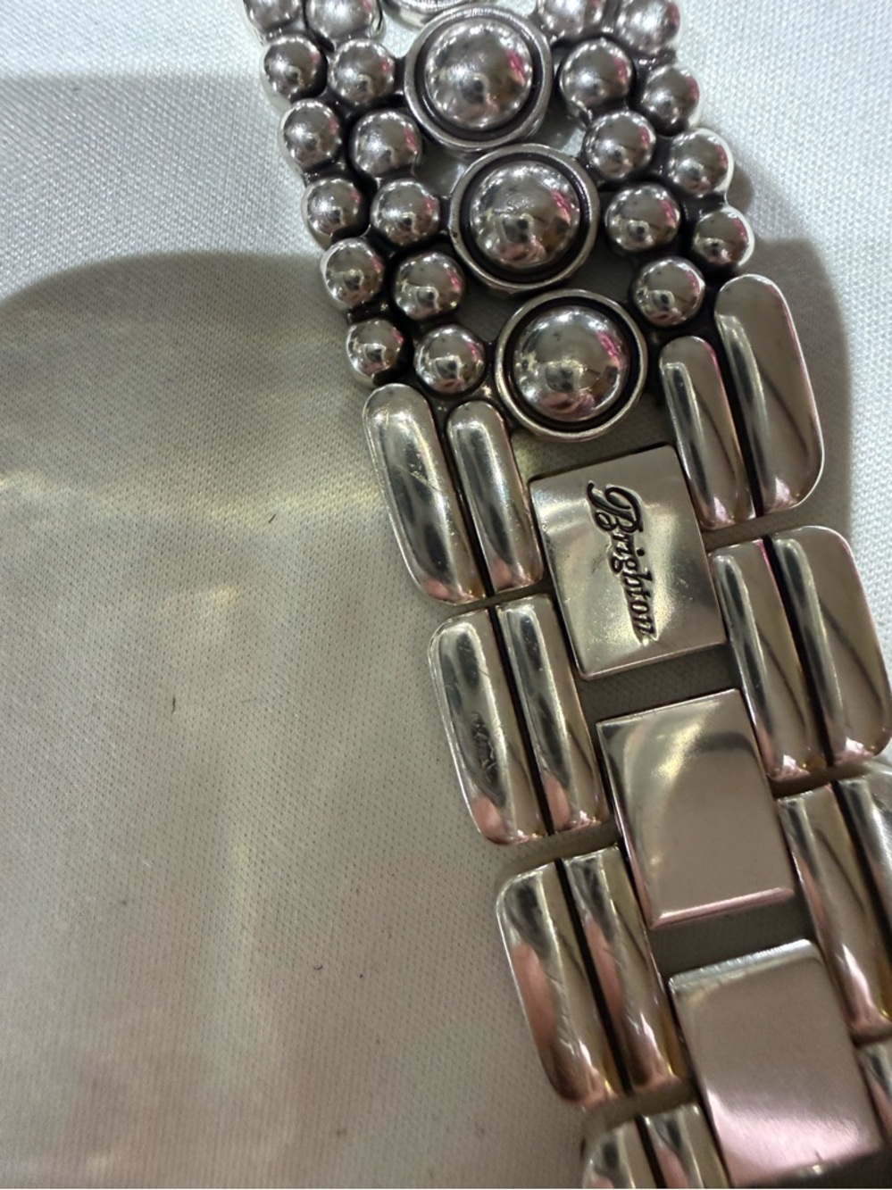 Brighton Silver-Tone Beaded Link Bracelet